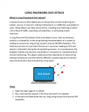 Long Password DOS Attack