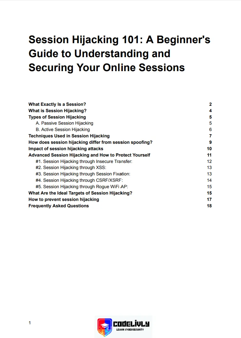 Session Hijacking 101: A Beginner's Guide to Understanding and Securing Your Online Sessions - Codelivly